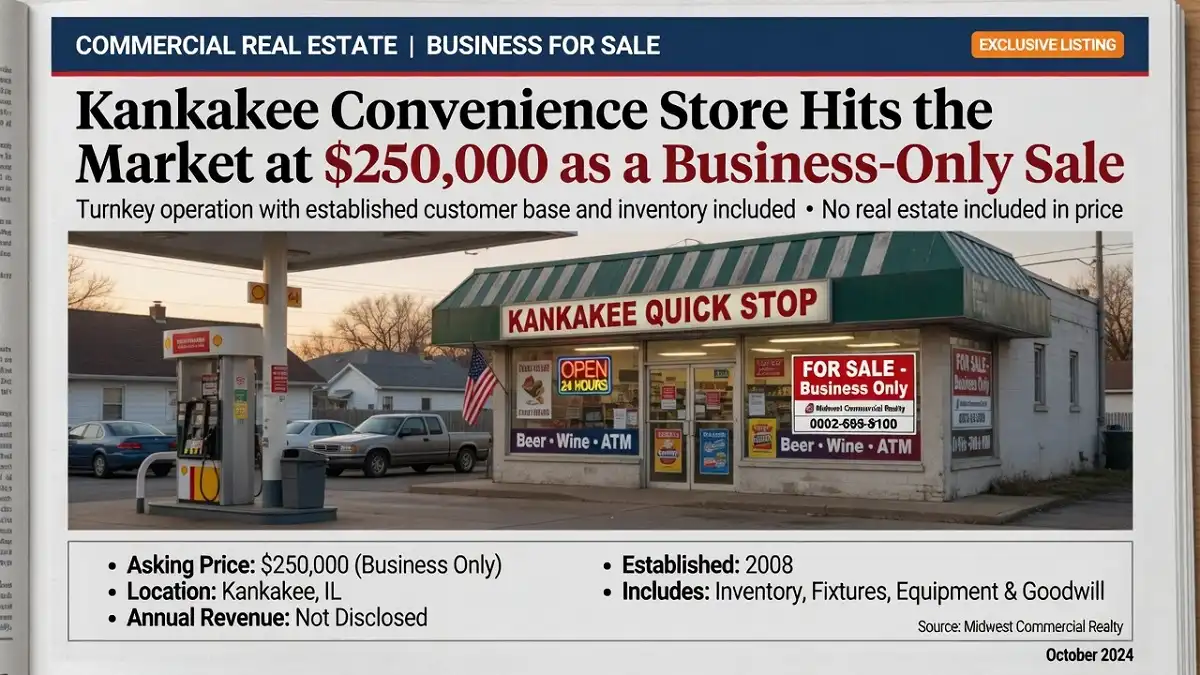 Kankakee, Convenience Store, Hits the Market at $250,000 as a, Business-Only Sale
